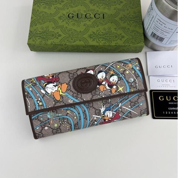 グッチ スーパーコピー 長財布 ドナルドダック コラボ GGキャンバス 限定デザイン レディース GUCCI