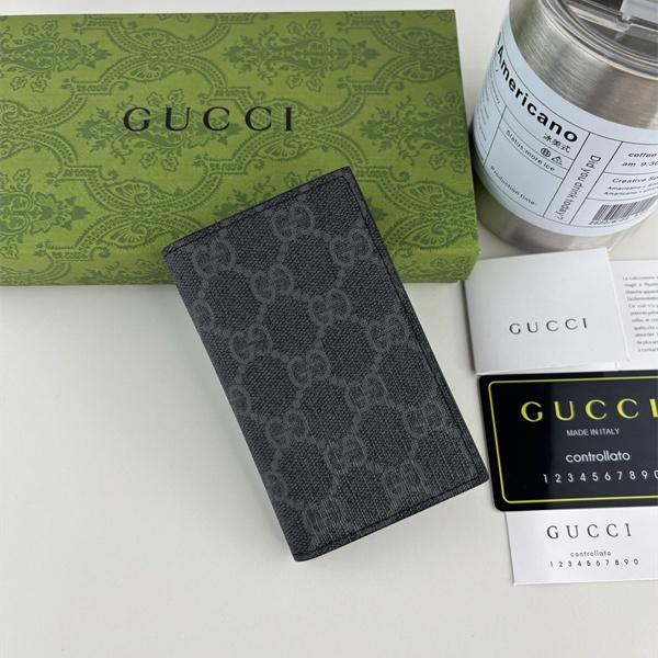 グッチ コピー 名刺入れ GGキャンバス ブラック シルバーGGロゴ 高品質 シンプル GUCCI