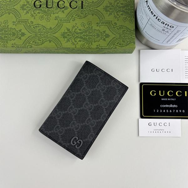 グッチ コピー 名刺入れ GGスプリーム キャンバス グレー シルバーGGロゴ N級品 メンズ GUCCI