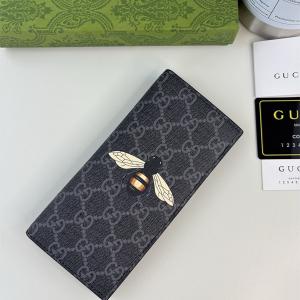 グッチ コピー 長財布 蜂モチーフ GGスプリーム ブラックキャンバス 洗練された GUCCI