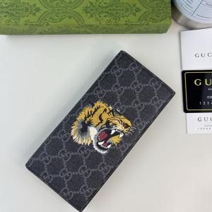 GUCCIスーパー コピー 長財布 タイガーデザイン GGキャンバス ブラック 精巧 高いモデル  グッチ