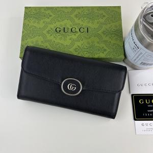 GUCCI コピー 長財布 シックな ブラックレザー エレガント デザイン おしゃれ 新作 グッチ