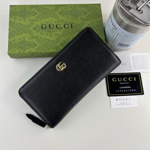 グッチ スーパーコピー 長財布 ブラックレザー ラウンドジップ シンプルで高級感ある 売れ筋 GUCCI