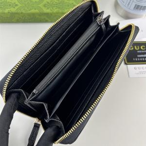 グッチ スーパーコピー 長財布 ブラックレザー ラウンドジップ シンプルで高級感ある 売れ筋 GUCCI