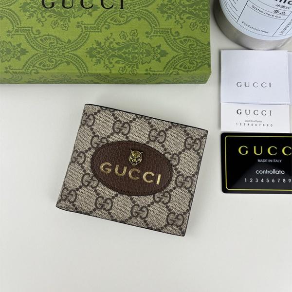 グッチ 偽物 二つ折り財布 GGスプリーム ブラウン オーバルロゴ 高品質 シンプル クラシック GUCCI
