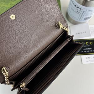GUCCI コピー チェーンウォレット GGスプリーム ウェブライン ゴールドチェーン レガント グッチ
