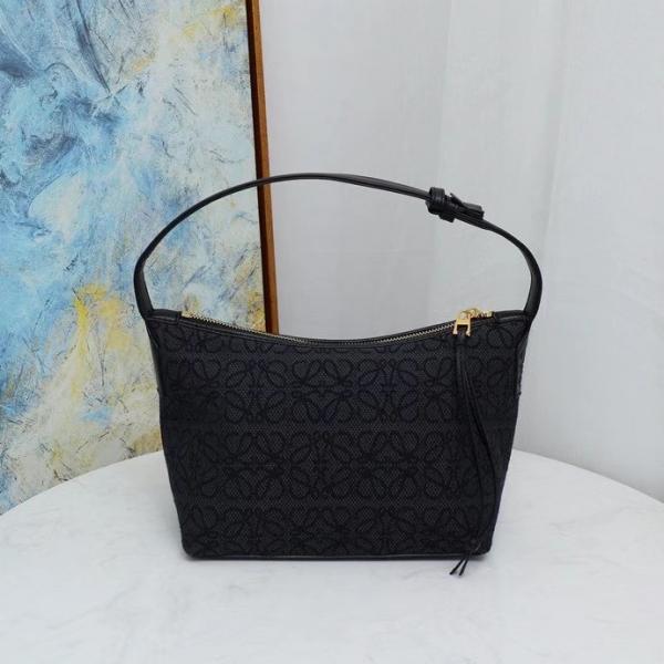 ロエベ スーパーコピー アナグラム ジャカードバッグ ネイビー×ホワイト ショルダー 高品質 LOEWE