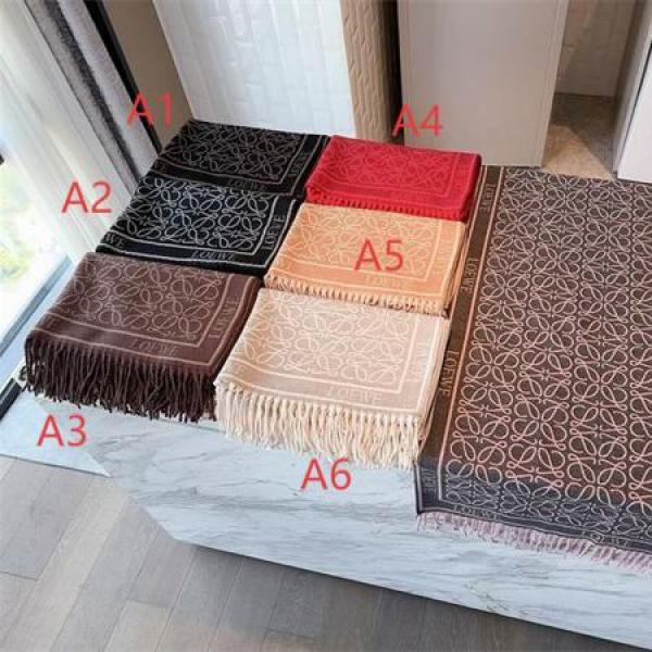 ロエベ コピー ウールカシミヤ ストール プレミアム アナグラム刺繍 高品質 LOEWE