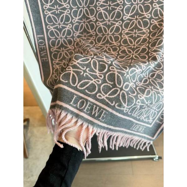 ロエベ コピー ウールカシミヤ ストール プレミアム アナグラム刺繍 高品質 LOEWE