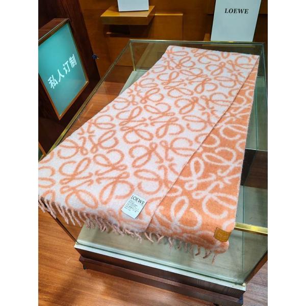 LOEWE 偽物 アナグラム モヘア ウール ブレンド 柔らか 優雅 エレガント マフラー ロエベ