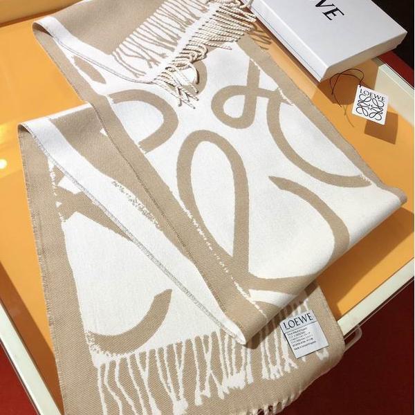 LOEWE スーパーコピー アナグラム ジャカード デザイン リバーシブル 上質 シック マフラー ロエベ