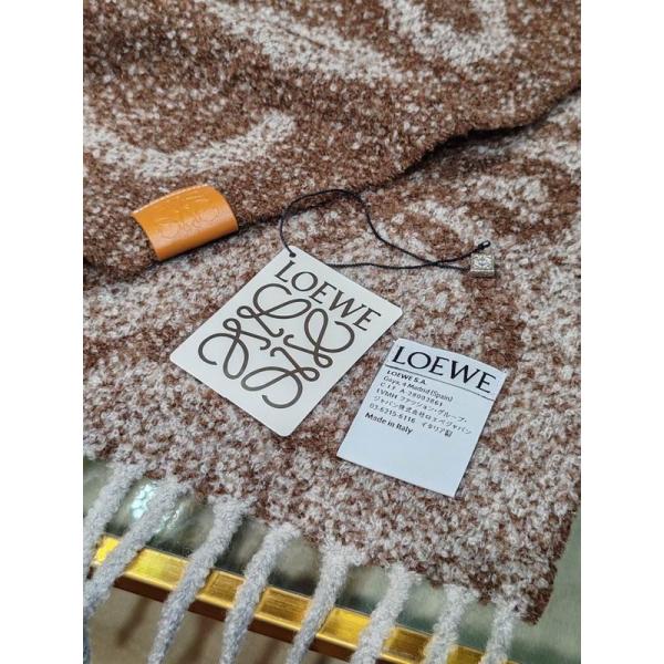 ロエベ コピー アナグラム ブークレ テクスチャ ウール ブレンド ふんわり ナチュラル マフラー LOEWE