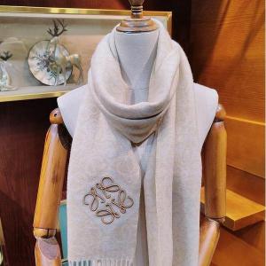 LOEWE 偽物 アナグラム モノトーン デザイン ウール ブレンド シック クラシック マフラー ロエベ