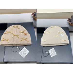 ロエベ 偽物 リボン モチーフ デコレーション ウール ブレンド カシミヤ ソフト ニット ニット帽 LOEWE