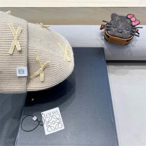 ロエベ 偽物 リボン モチーフ デコレーション ウール ブレンド カシミヤ ソフト ニット ニット帽 LOEWE