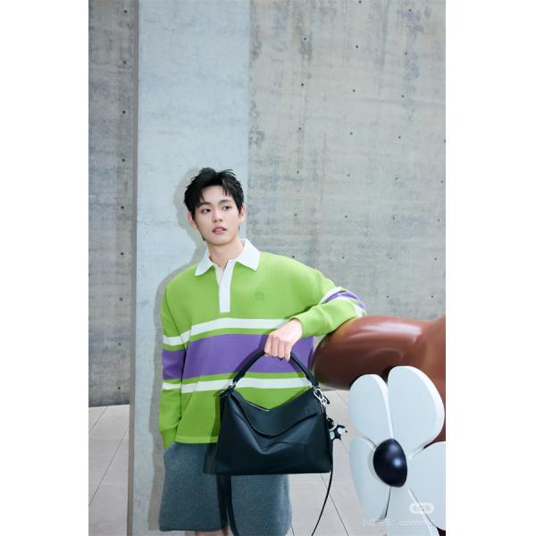 注目カラー コピー ポロシャツ オレンジネイビー ストリートモード新作 LOEWE ロエベ