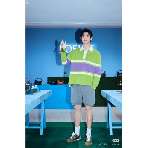 注目カラー コピー ポロシャツ オレンジネイビー ストリートモード新作 LOEWE ロエベ