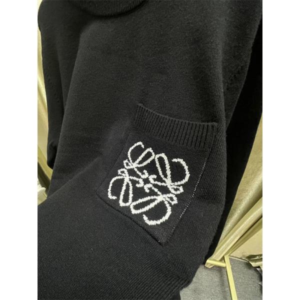 定番人気 ロエベ LOEWE スーパーコピー セーター ブラックロゴポケット シンプルで上質なデザイン