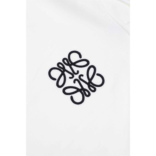 秋冬コーデ 偽物 パーカー ネイビーロゴ刺繍 シンプルで上質な人気デザイン  LOEWE ロエベ 