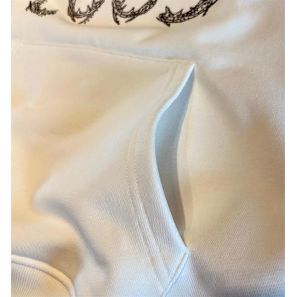 ロエベ LOEWE コピー パーカー ホワイトロゴプリント トレンド感ある上品カジュアル