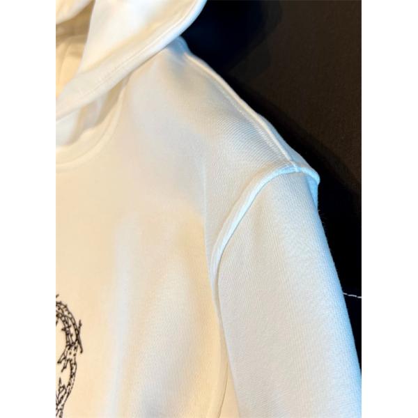 ロエベ LOEWE コピー パーカー ホワイトロゴプリント トレンド感ある上品カジュアル