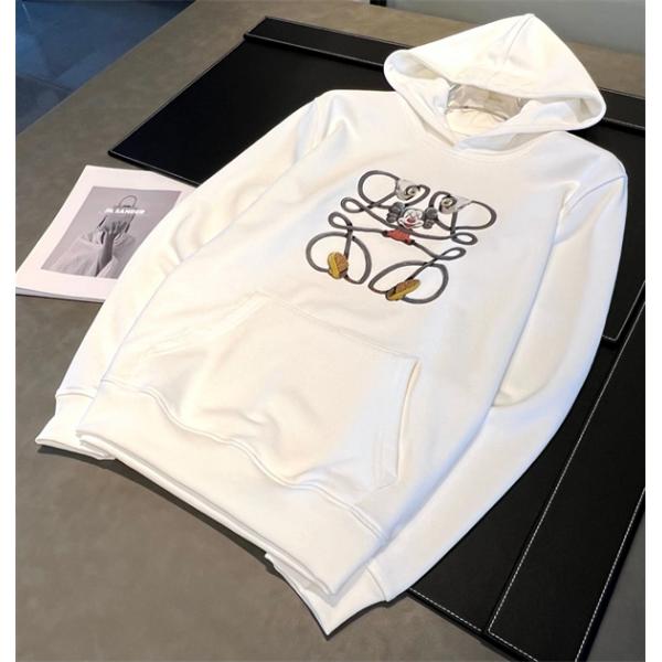 2025秋冬 スーパーコピー ホワイトパーカー LOEWE ロエベ  ロゴプリントで爽やかに決まる人気アイテム