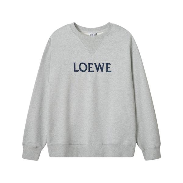 秋冬人気 偽物 パーカー グレー刺繍ロゴ シンプルで上品な大人スタイル ロエベ LOEWE 