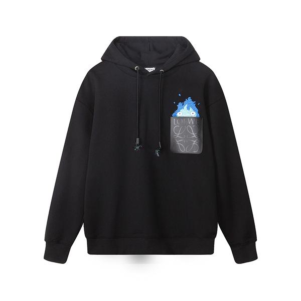 LOEWE スーパーコピー パーカー ロエベ 秋冬カラー ポケットキャラクター刺繍 キュートで上質な一枚