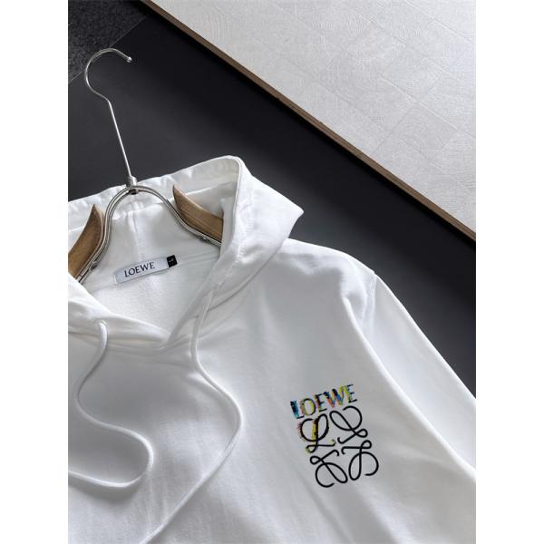 LOEWE 偽物 パーカー ロエベ ホワイトロゴ 秋冬の爽やかな定番アイテム 着心地抜群