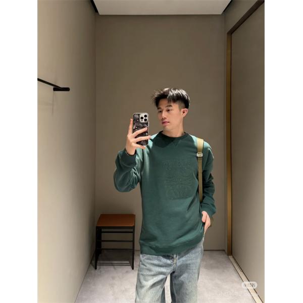 2025秋冬 ロエベ LOEWE コピー パーカー グレー刺繍ロゴ 高品質で洗練された着こなし