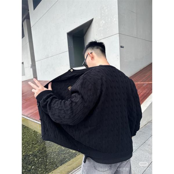 ロエベ LOEWE スーパーコピー ニットカーディガン ケーブル編み ブラック 秋冬の上質スタイル