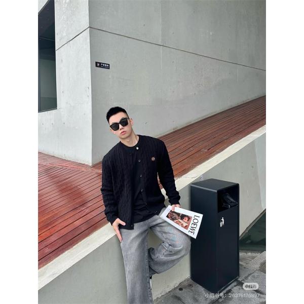 ロエベ LOEWE スーパーコピー ニットカーディガン ケーブル編み ブラック 秋冬の上質スタイル