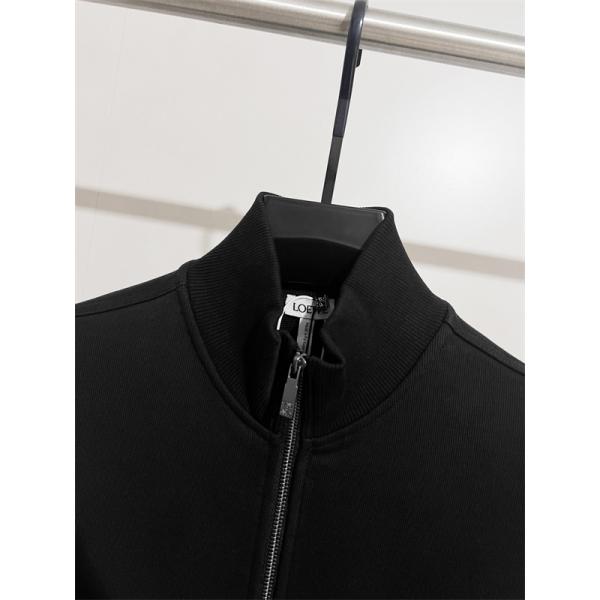 LOEWE 偽物 ジャケット ロエベ ブラックレザーポケット 高品質シンプルデザイン