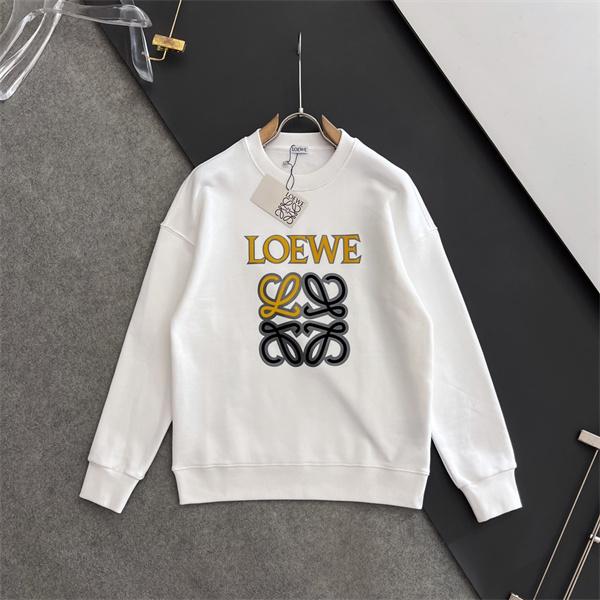 LOEWE ロエベ コピー スウェット ホワイトロゴ刺繍デザイン 柔らかく上品で秋冬定番トップス