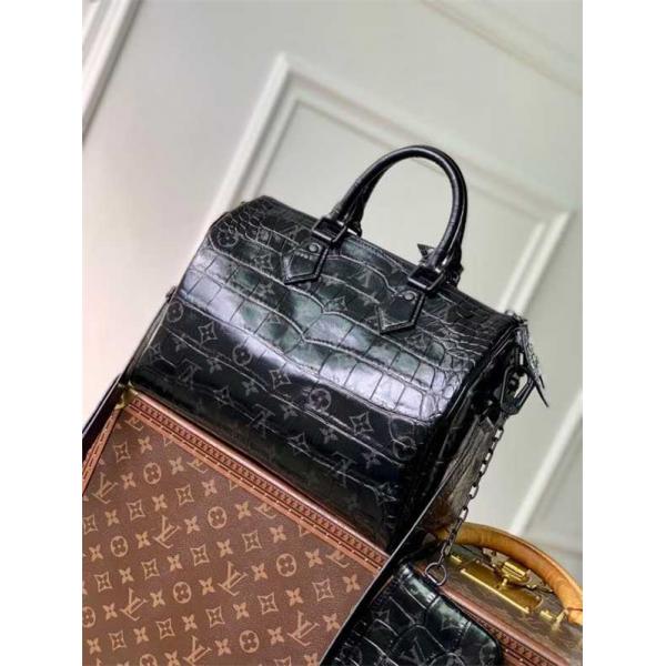 Louis Vuitton ルイ・ヴィトン コピー Speedy P9 30 スピーディ N87504 ブラック クロコダイルレザー 高品質 モノグラム ハンドバッグ