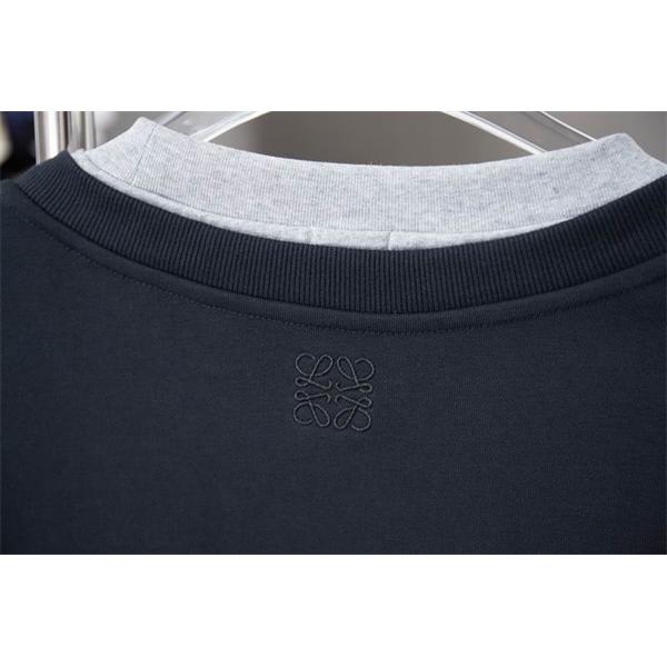 秋冬コーデ ロエベ コピー Vネック レイヤード風 パーカー 上品カジュアル LOEWE