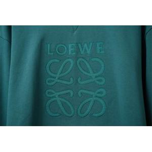 洗練スタイル LOEWE ロエベ コピー エンボスロゴ パーカー 深みのあるグリーンカラー