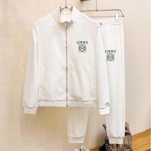 2025秋冬注目 清潔感漂うホワイトジャージセットアップ LOEWE ロエベ スーパーコピー