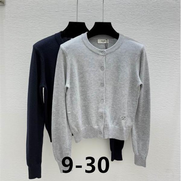 CELINE コピー 上品でクラシカルなグレー セリーヌ シンプル カーディガン 2025冬コーデ