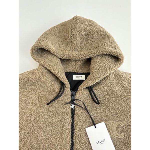 2025秋冬新作 ふんわりモカ×ブラック スーパーコピー ボアパーカー ジャケット セリーヌ CELINE