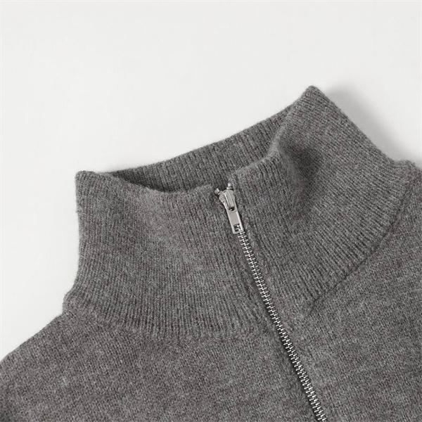 上質グレー セリーヌ コピー CELINE 2025秋冬 ハーフジップ カシミアニット 季節限定モデル