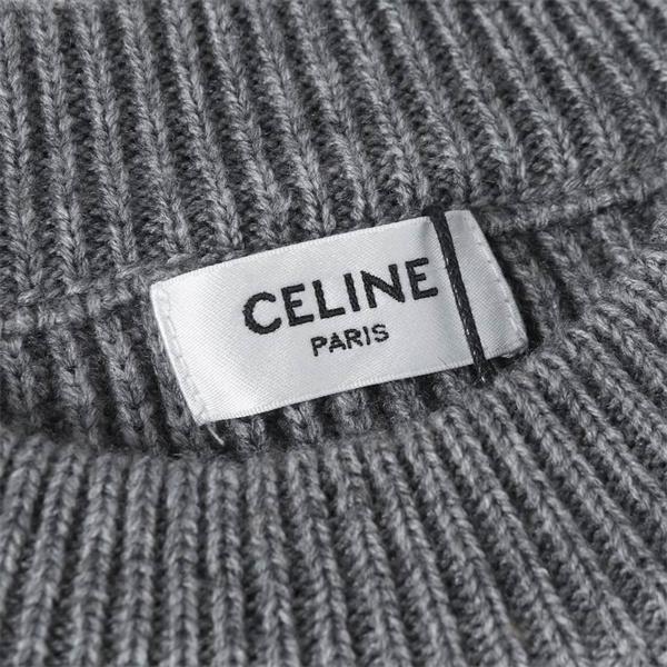 CELINE セリーヌ コピー 最新コレクション ネイビー ホワイト トリオンフロゴ ニット セーター
