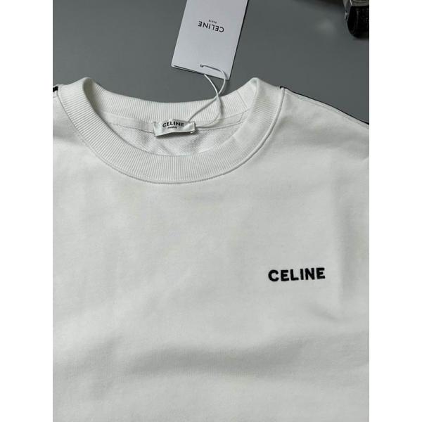 セリーヌ CELINE コピー 2025秋冬新作 ブラック ホワイト サイドライン スウェット トレーナー