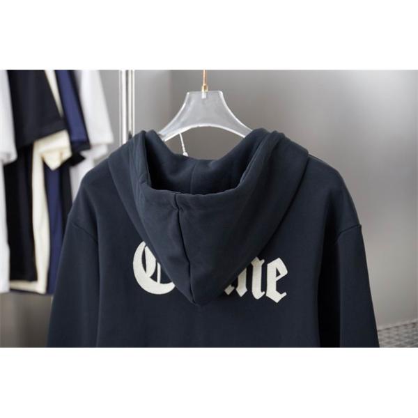 CELINE セリーヌ スーパーコピー 2025秋冬新作 ホワイト モノグラムCロゴ フーディ ジップパーカー