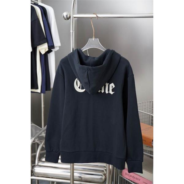 CELINE セリーヌ スーパーコピー 2025秋冬新作 ホワイト モノグラムCロゴ フーディ ジップパーカー