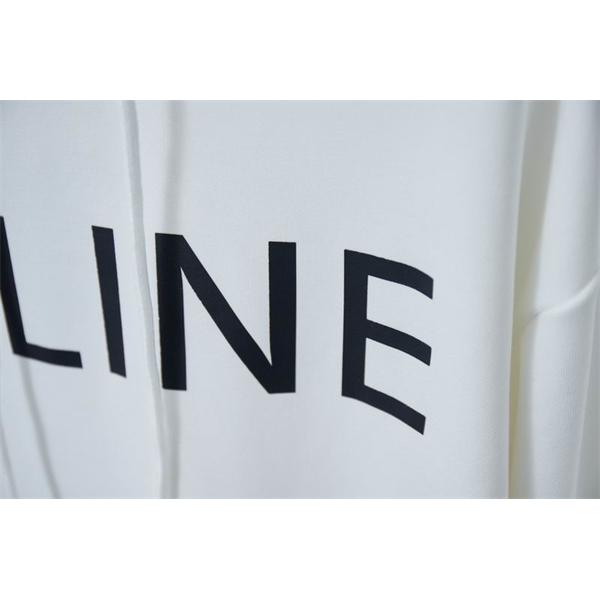 セリーヌ 偽物 CELINE 最新コレクション ネイビーロゴ フーディ スウェット パーカー 季節限定モデル