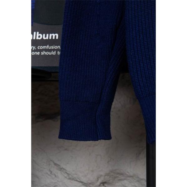 セリーヌ CELINE スーパーコピー 2025秋冬新作 ネイビー ロゴ刺繍 クルーネック ニット セーター