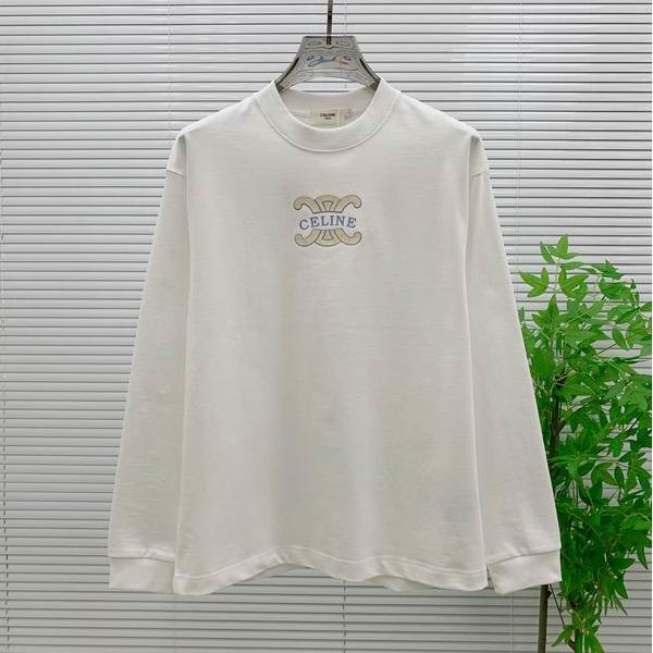 2025秋冬 ホワイト トリオンフ ロゴ クルーネック スウェット セリーヌ CELINE コピー話題の最新デザイン