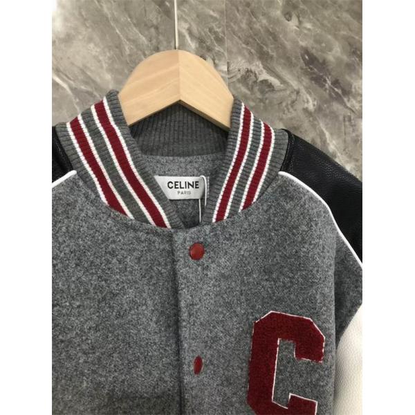 セリーヌ CELINE 偽物 グリーン ホワイト 配色が美しい 2025秋冬新作 トリオンフ刺繍 ジャケット