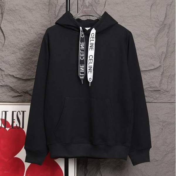 シンプルで洗練されたデザインの セリーヌ CELINE コピー 最新コレクション ブラック フーディ パーカー